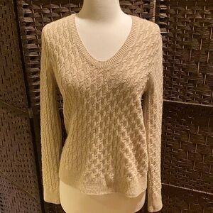 Lands’ End Glitter V Neck Sweater MP